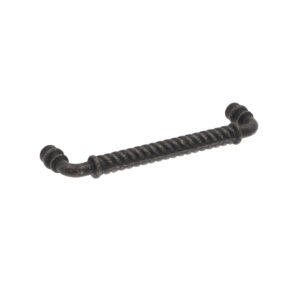 Poignée pour meubles en zamac Entraxe 128mm Fer noir vintage - Zamak