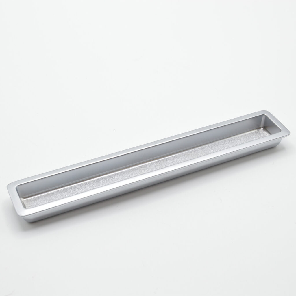 Poignée cuvette rectangulaire de meuble en zamac 240X25 mm CHROMÉ MAT Lot de 25 - Gris / argent, Zamak