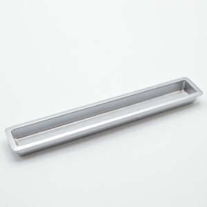 Poignée cuvette rectangulaire de meuble en zamac 240X25 mm CHROMÉ MAT – Gris / argent, Zamak