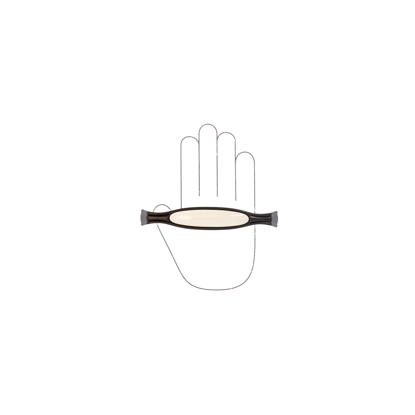 Poignée pour meubles en zamac et Porcelaine Entraxe 128mm Brun alu - Marron, Zamak - imagine 4