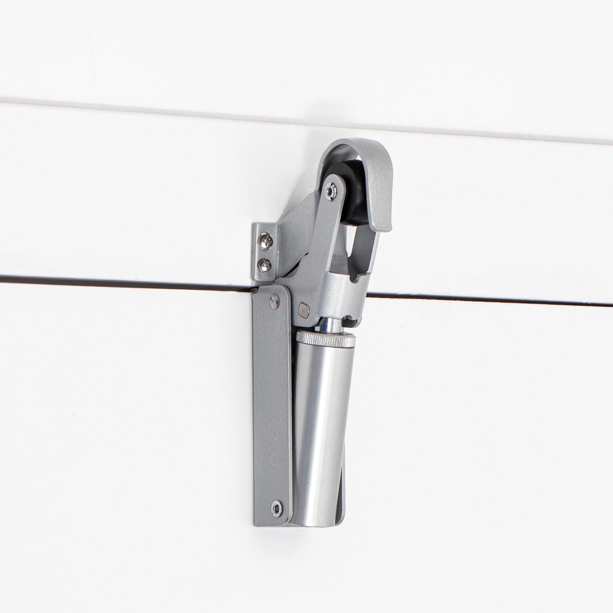 Frein de rétention force 115 N, en aluminium anodisé argent, pour porte jusqu’à 100 KG. - Gris / argent - imagine 3