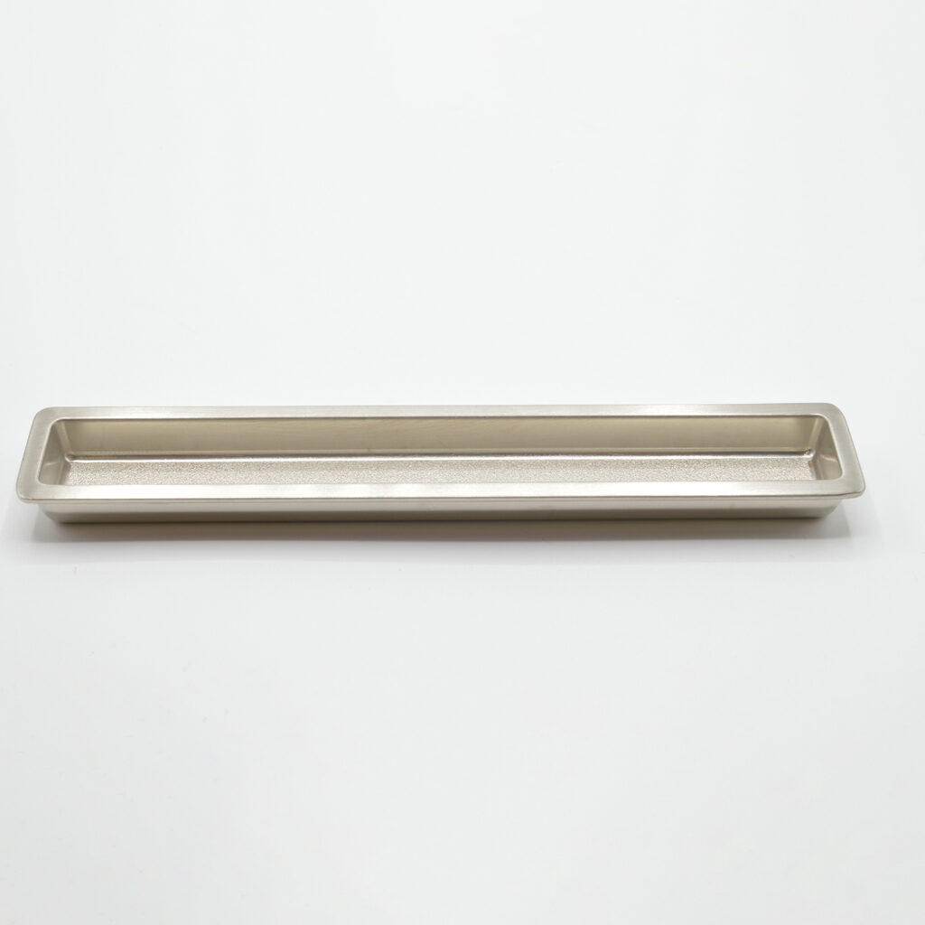 Poignée cuvette rectangulaire de meuble en zamac  240X25 mm NICKELÉ BROSSÉ - Gris / argent, Zamak