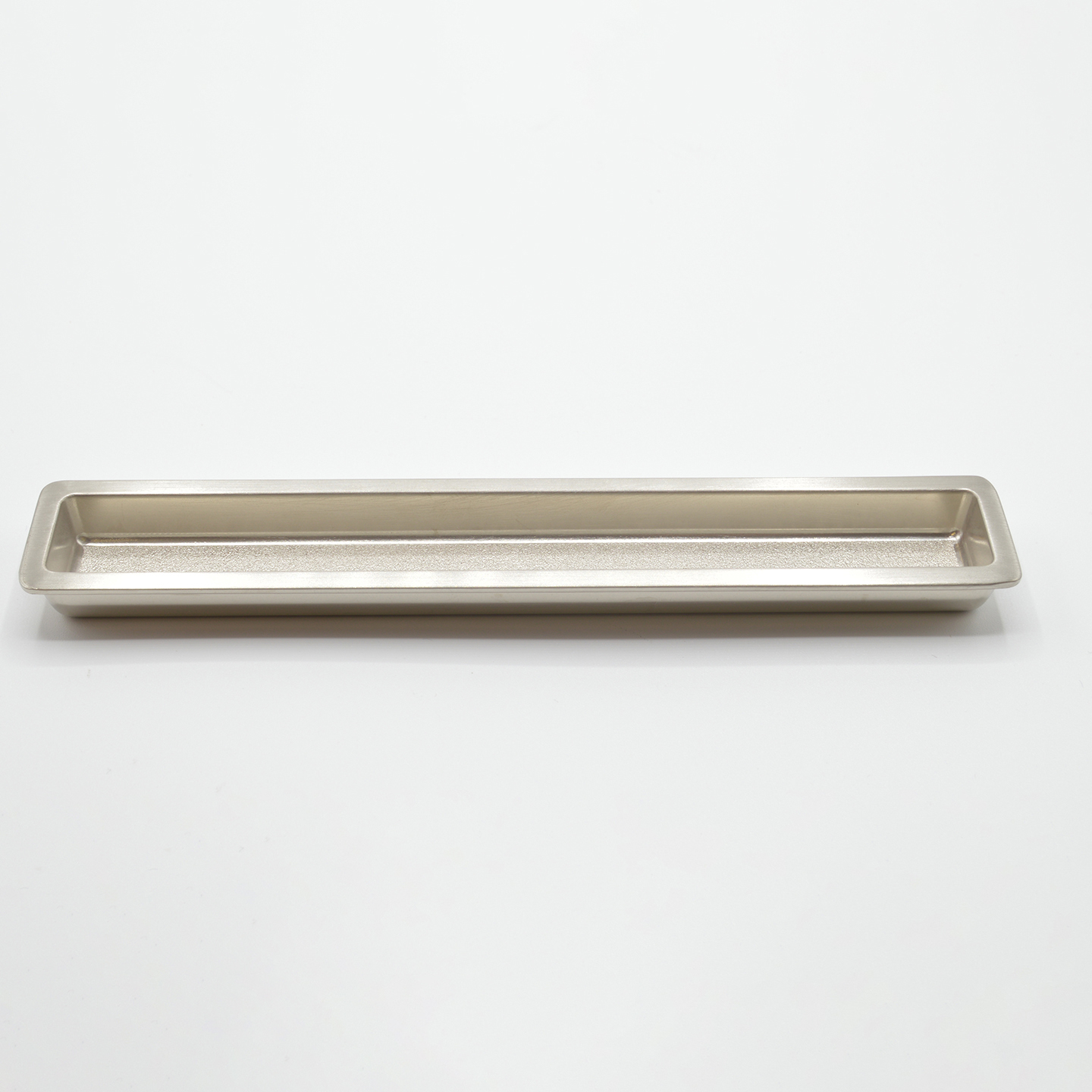 Poignée cuvette rectangulaire de meuble en zamac 240X25 mm NICKELÉ BROSSÉ - Gris / argent, Zamak