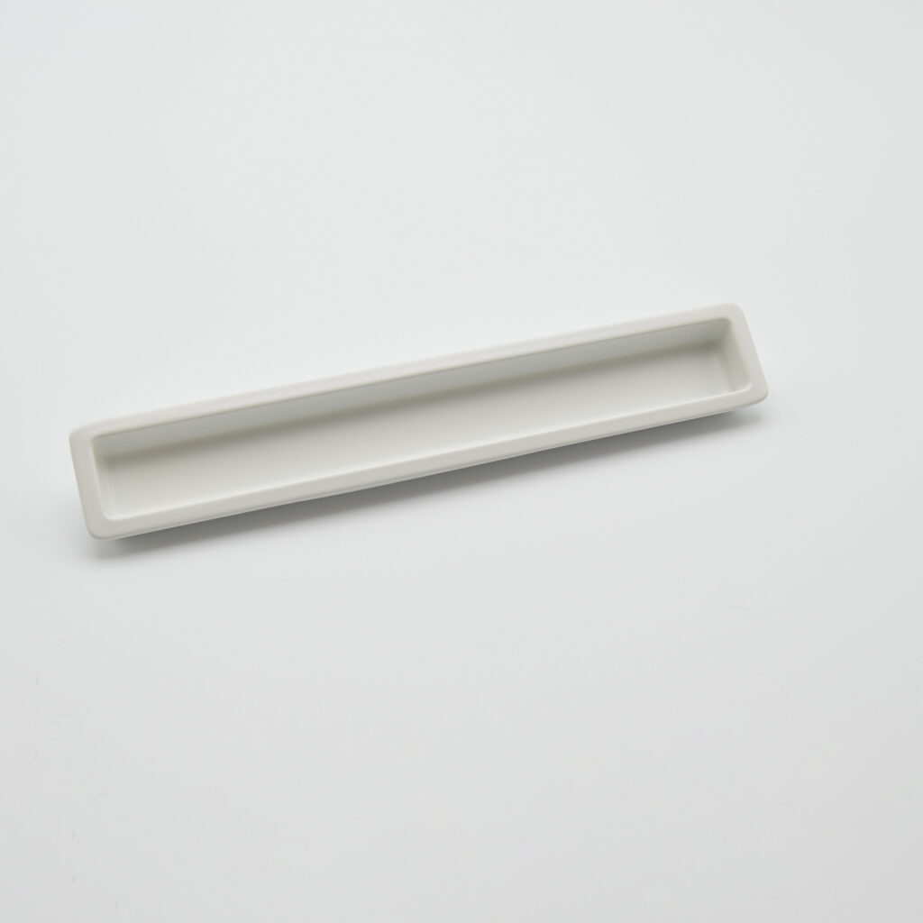 Poignée cuvette rectangulaire de meuble en zamac 240X25 mm BLANC MAT RAL 9003 - Zamak