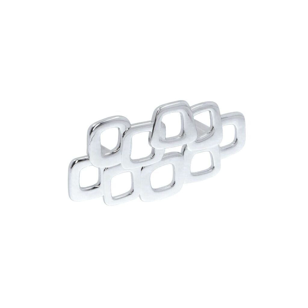 Poignée pour meubles en zamac Entraxe 64mm chrome poli Lot de 6 - Gris / argent, Zamak