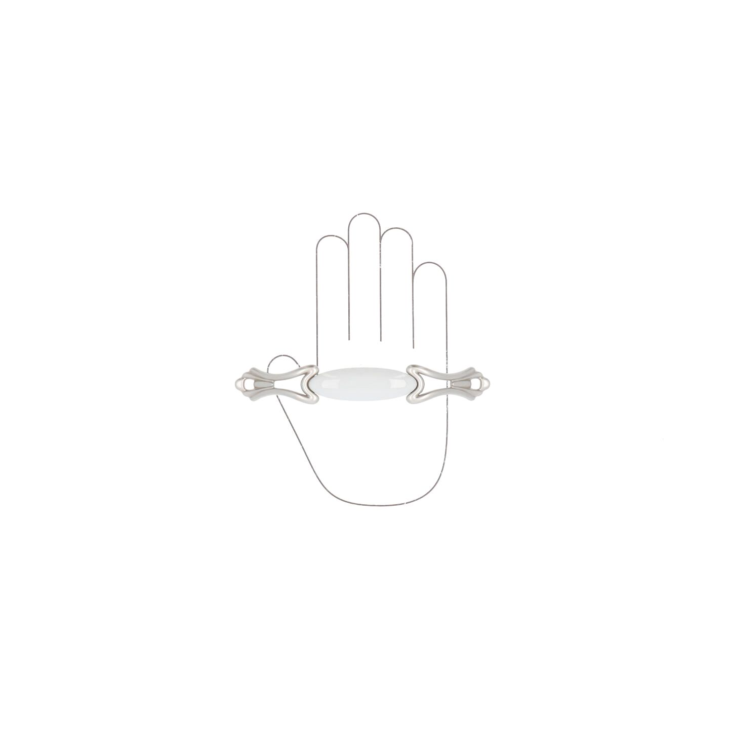 Poignée pour meubles en zamac et Porcelaine Entraxe 128mm Argent Nottingham - Gris / argent, Zamak - imagine 4