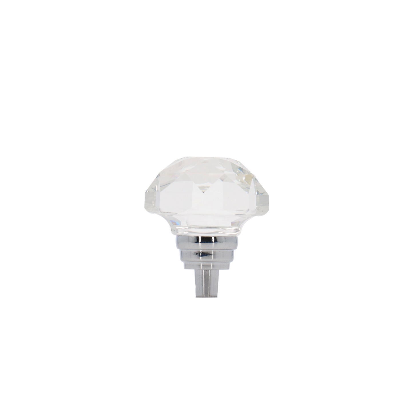 Bouton pour meubles en zamac et cristal Diamètre 33mm chrome poli - Gris / argent, Zamak – Image 2