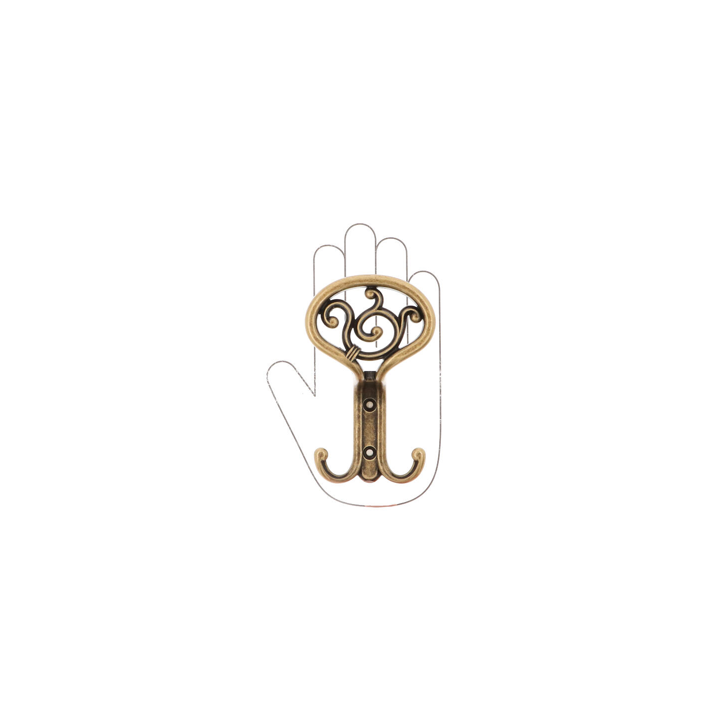 Portemanteau en zamac Diamètre 85mm x 138 Florence antique - Marron, Zamak - imagine 4