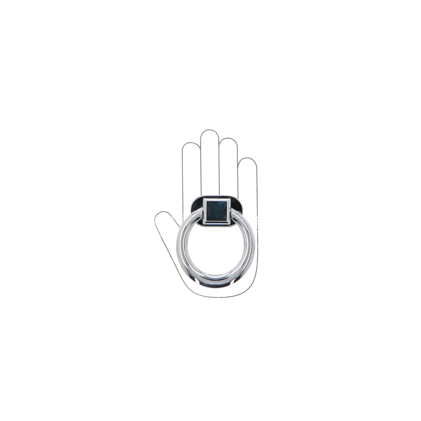 Poignée en zamac finition chrome poli. Ø90x20 mm. Élégante robuste et idéale pour chaises ou mobilier design. - Gris / argent, Zamak - Afbeelding 4