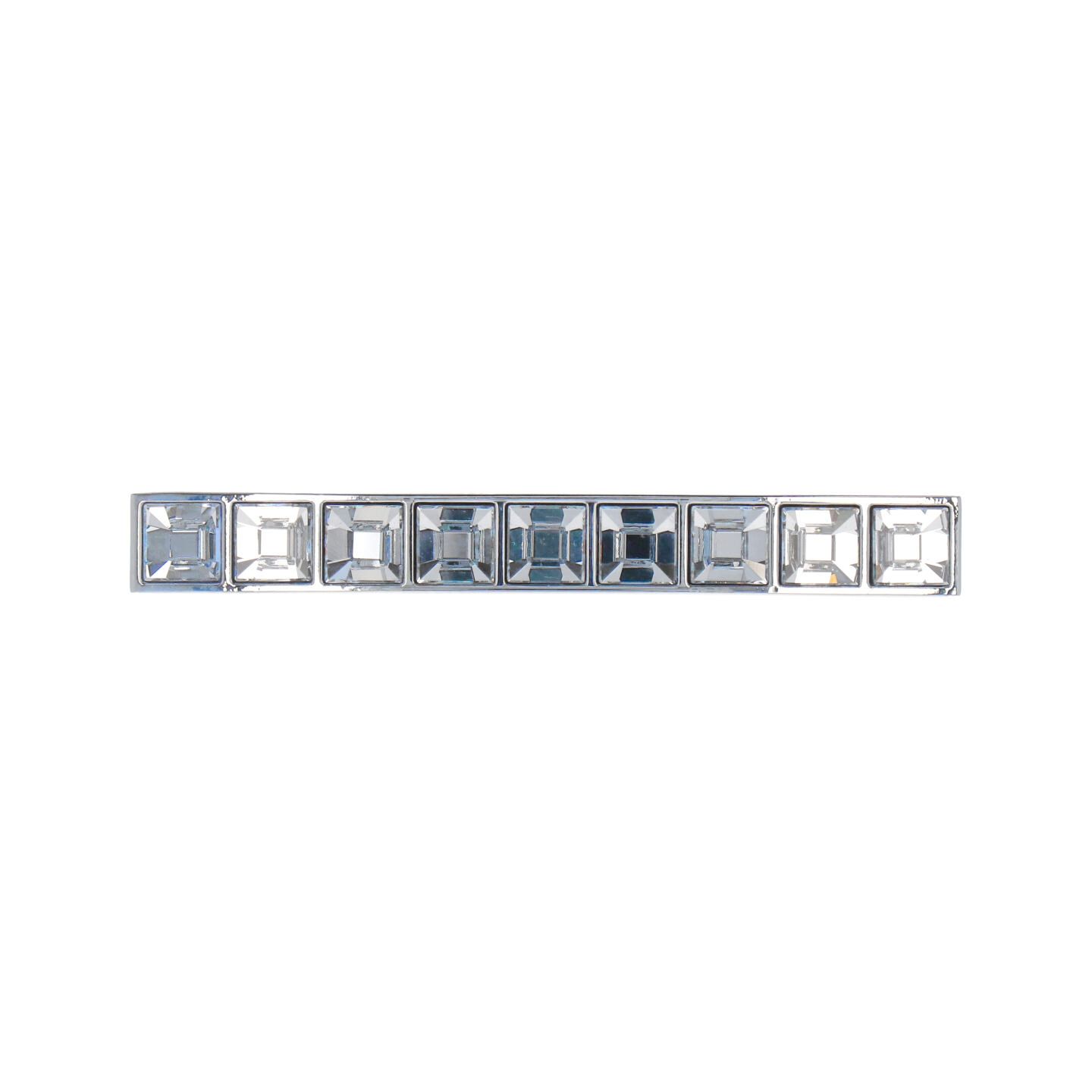 Poignée pour meubles en zamac et cristal Entraxe 96mm chrome poli - Gris / argent, Zamak - imagine 3