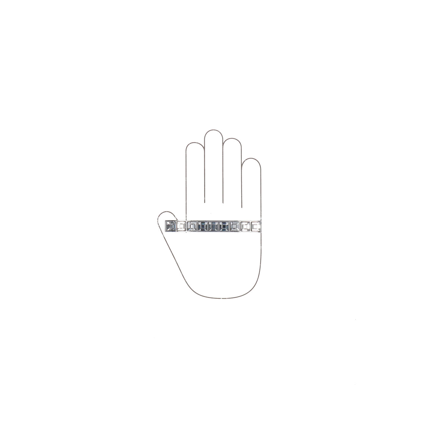Poignée pour meubles en zamac et cristal Entraxe 96mm chrome poli - Gris / argent, Zamak - imagine 4