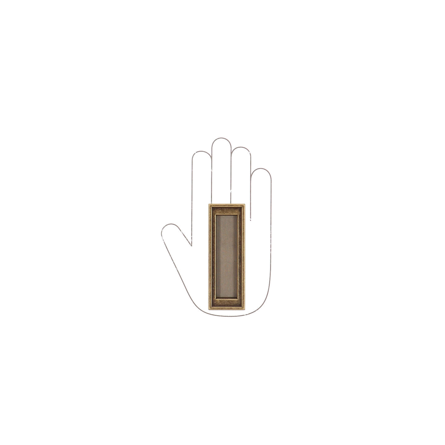 Poignée encastrée en zamac Entraxe 96mm Florence antique - Marron, Zamak - imagine 4