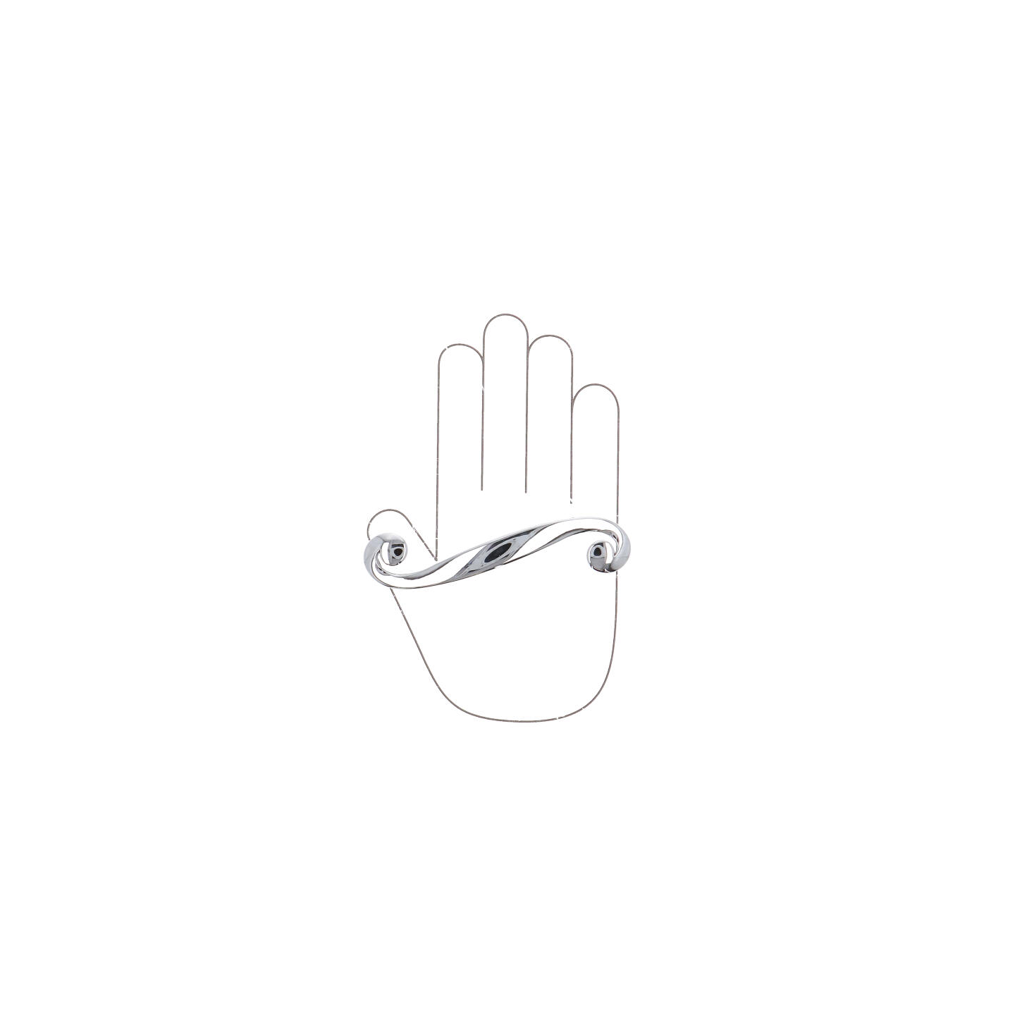 Poignée pour meubles en zamac Entraxe 96mm chrome poli - Gris / argent, Zamak - Image 4