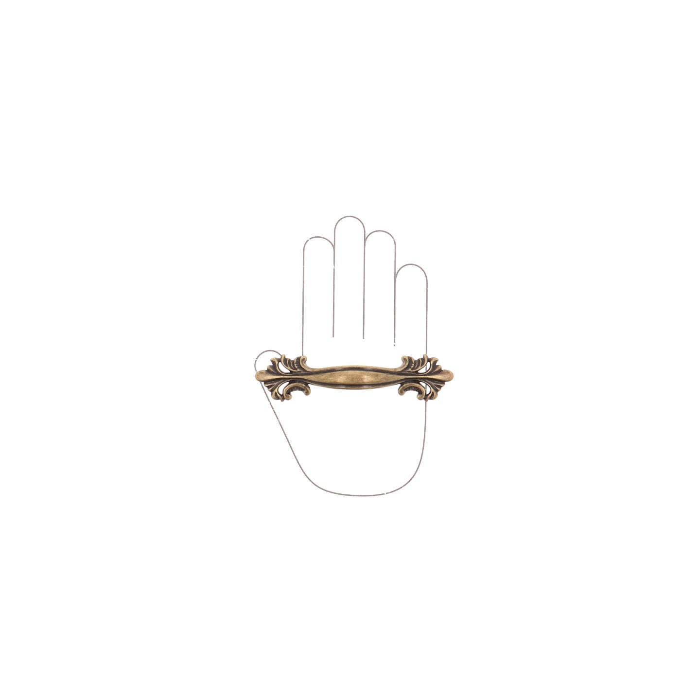 Poignée pour meubles en zamac Entraxe 64mm Florence antique - Marron, Zamak - imagine 4