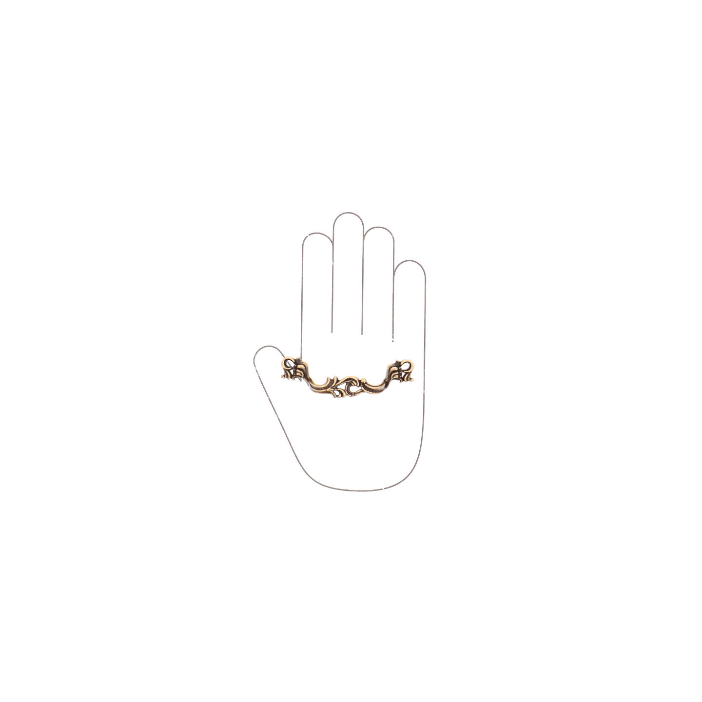 Poignée pour meubles en zamac Entraxe 64mm Florence antique - Marron, Zamak - imagine 4
