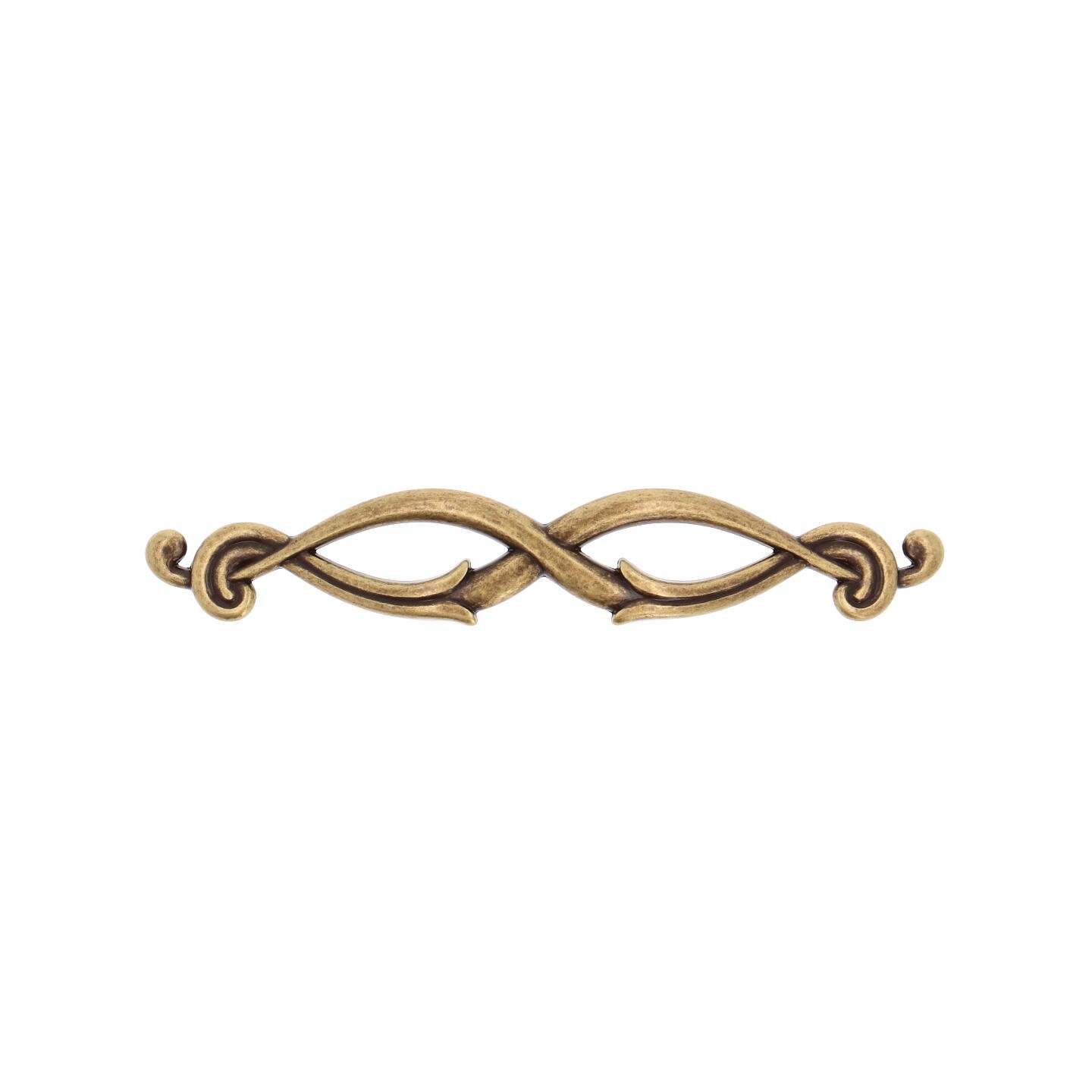 Poignée pour meubles en zamac Entraxe 96mm Florence antique - Marron, Zamak - imagine 2