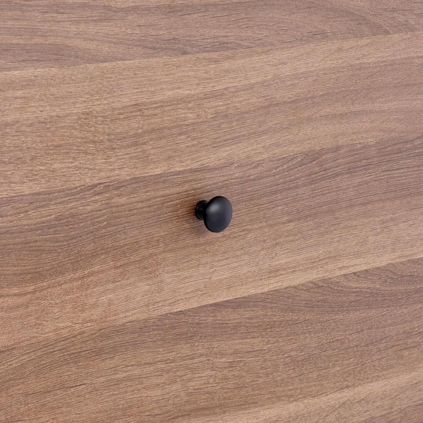 Bouton pour meubles en zamac Diamètre 25mm Vernis noir mat - Zamak - imagine 5