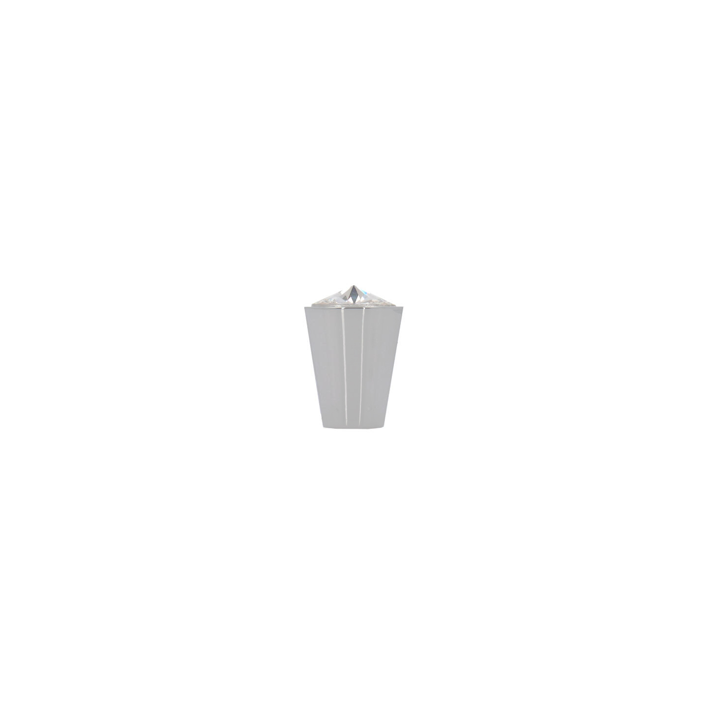 Bouton pour meubles en zamac et cristal Diamètre 17mm chrome poli - Gris / argent, Zamak - Afbeelding 2