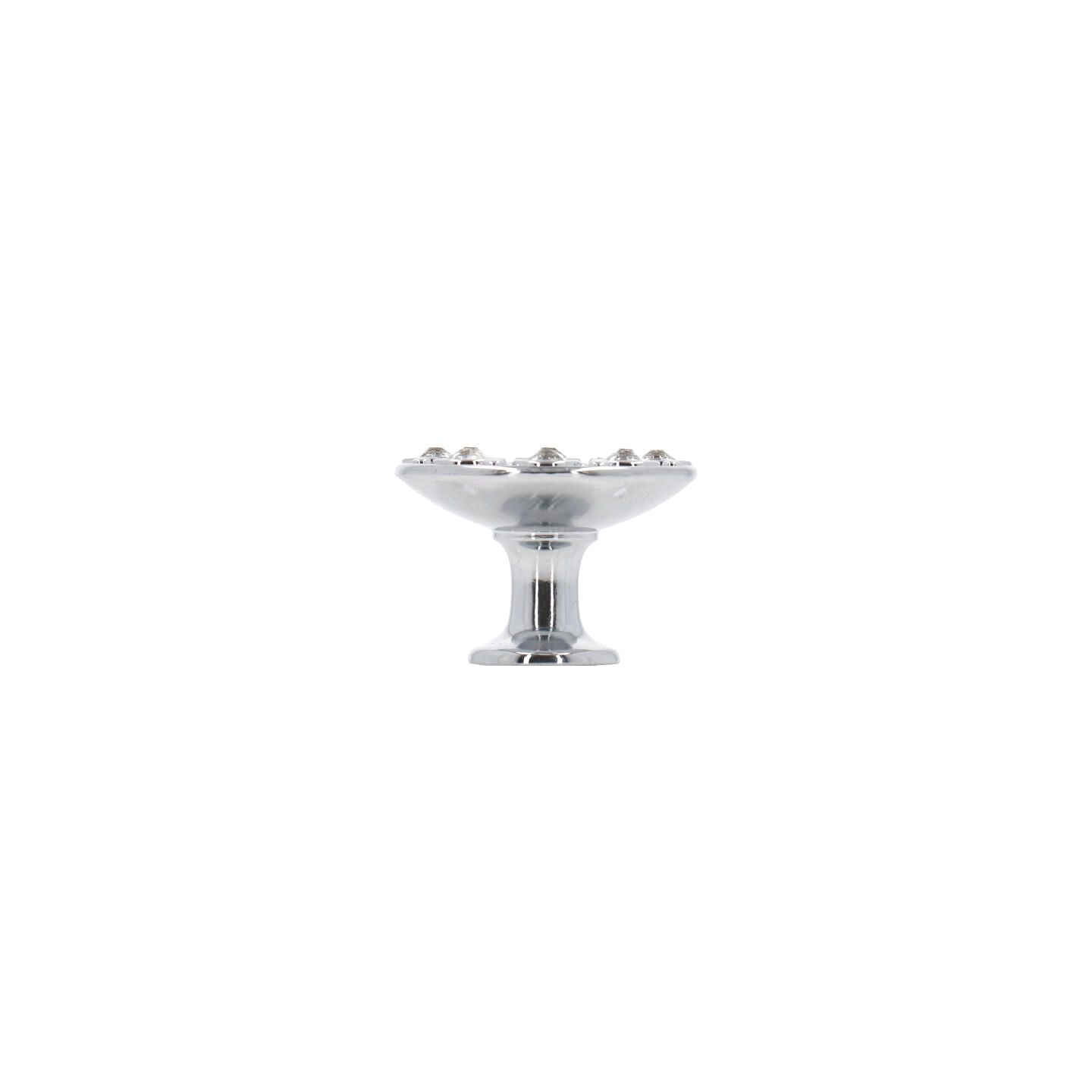 Bouton pour meubles en zamac et cristal Diamètre 32mm chrome poli - Gris / argent, Zamak - Image 2