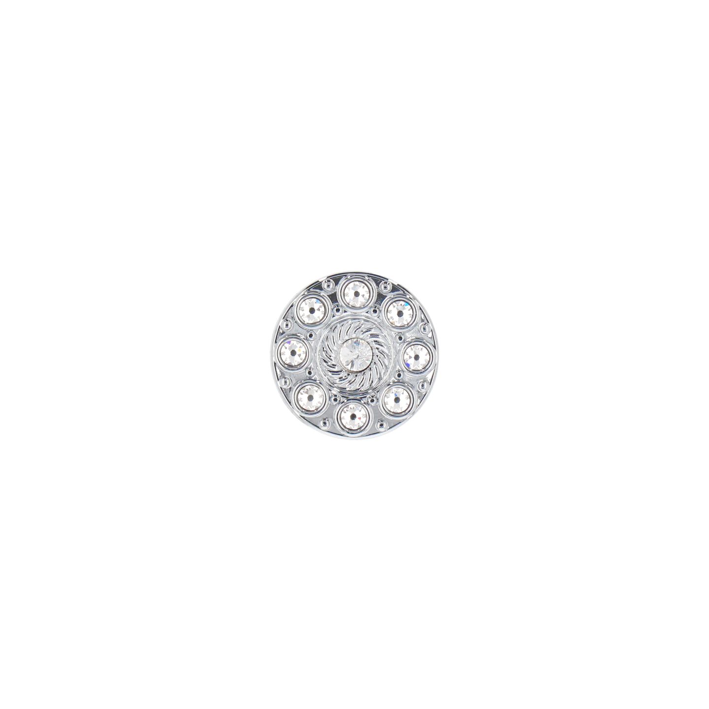 Bouton pour meubles en zamac et cristal Diamètre 32mm chrome poli - Gris / argent, Zamak - Image 3