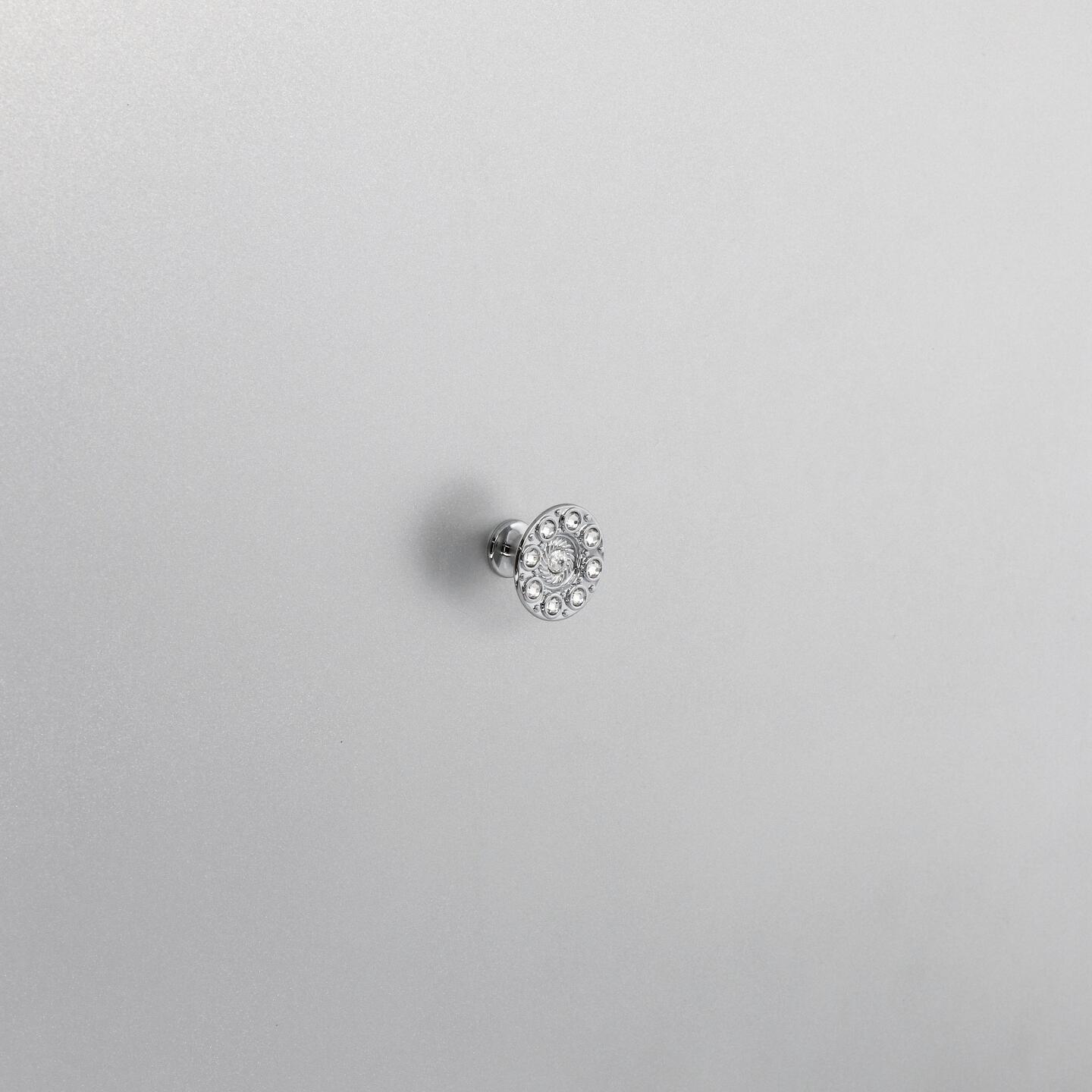 Bouton pour meubles en zamac et cristal Diamètre 32mm chrome poli - Gris / argent, Zamak - Image 5