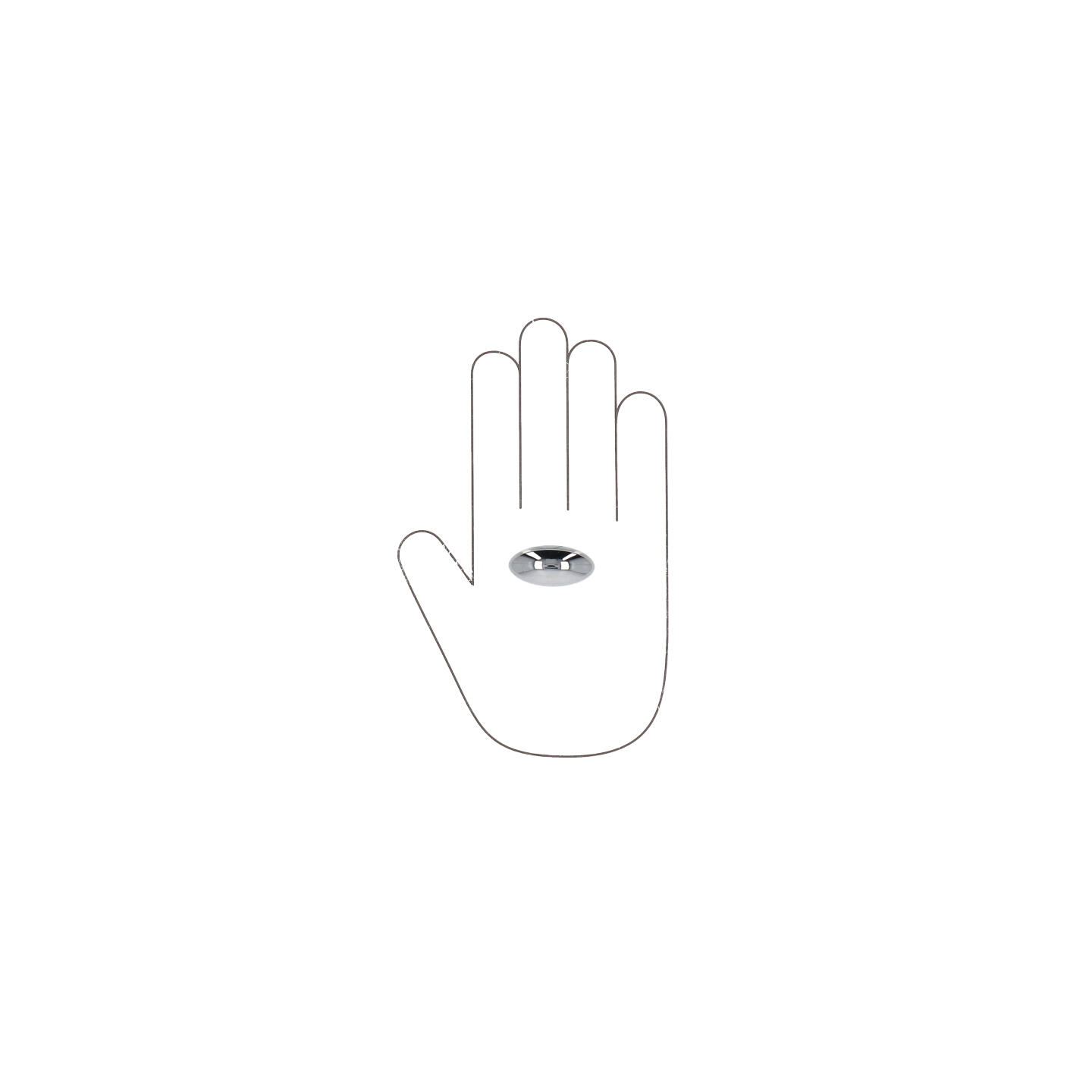 Bouton pour meubles en zamac Diamètre 37mm chrome poli - Gris / argent, Zamak - imagine 4