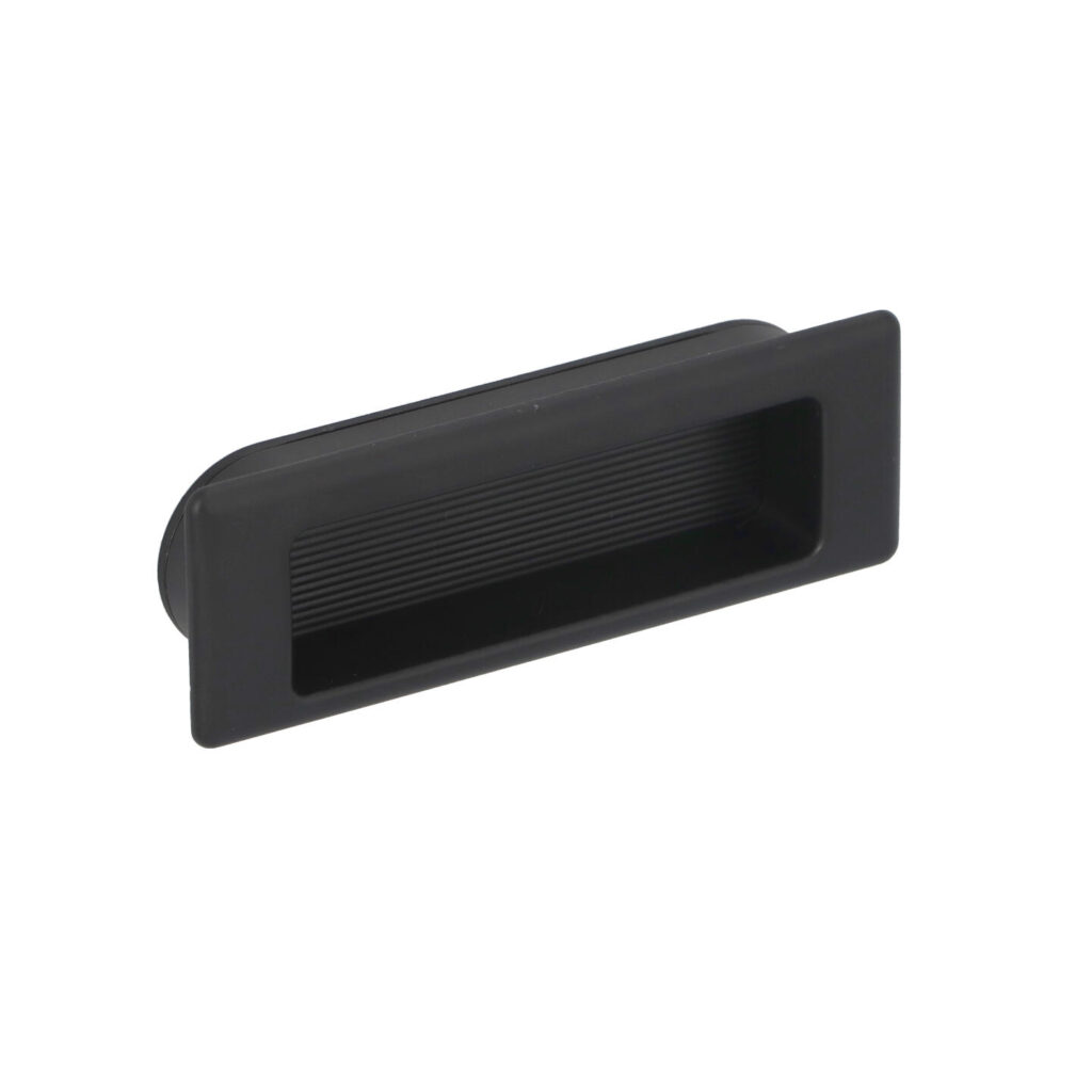 Poignée encastrée en zamac Entraxe 75mm Vernis noir mat Lot de 6 - Zamak