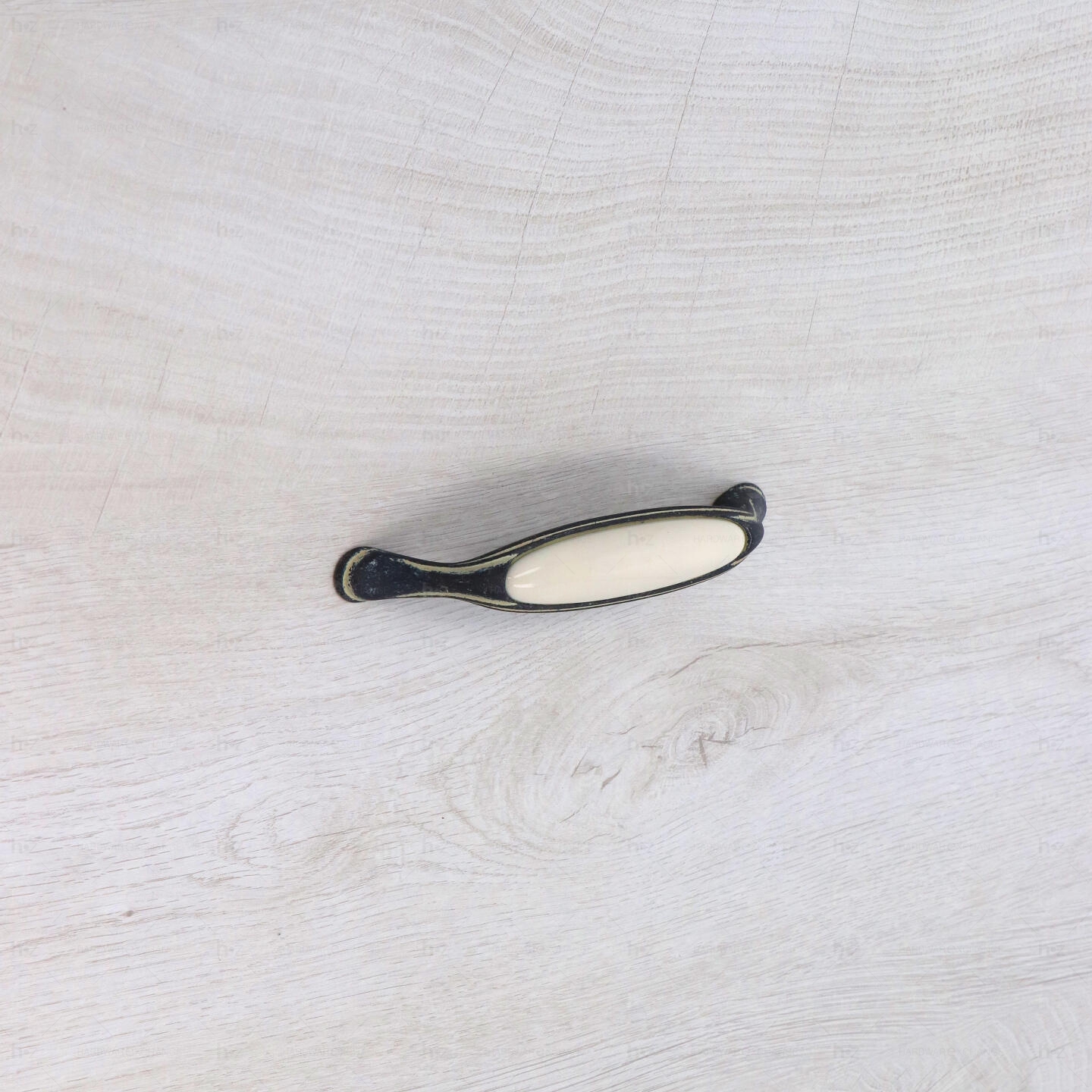 Poignée pour meubles en zamac et Porcelaine Entraxe 128mm Ivoire rustique - Beige, Zamak - imagine 4