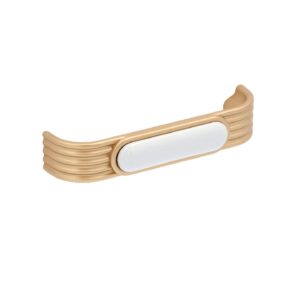 Poignée pour meubles en zamac et Porcelaine Entraxe 96mm Alucover laiton - Jaune / doré, Zamak