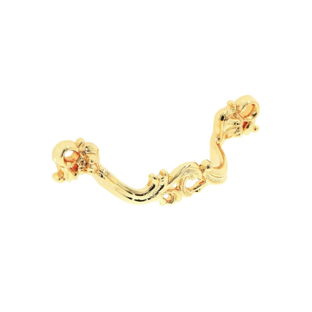 Poignée pour meubles en zamac Entraxe 64mm plaqué or Lot de 25 - Jaune / doré, Zamak