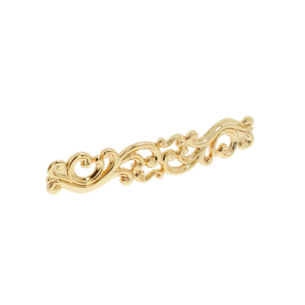 Poignée pour meubles en zamac Entraxe 128mm plaqué or - Jaune / doré, Zamak