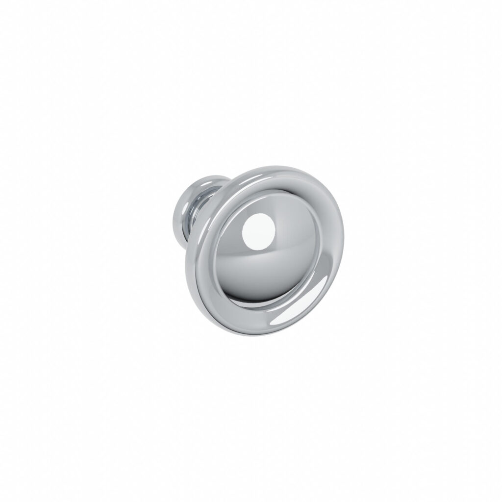 Bouton pour meuble en zamac Diamètre 31mm finition Chrome poli - Gris / argent, Zamak