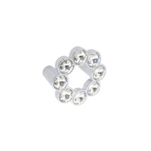Bouton pour meubles en zamac et cristal Entraxe 32mm chrome poli – Gris / argent, Zamak
