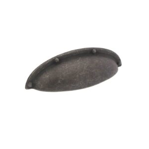 Poignée pour meubles en zamac Entraxe 64mm Fer noir vintage Lot de 6 – Zamak