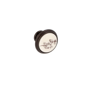 Bouton pour meubles en zamac et Porcelaine Diamètre 35mm Brun alu – Marron, Zamak