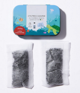 Filtres à eau pour gourde enfant – Lot de 2 – Charbon actif naturel – Noir