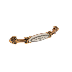 Poignée pour meubles en zamac et Porcelaine Entraxe 128mm orvale - Orange / cuivré, Zamak