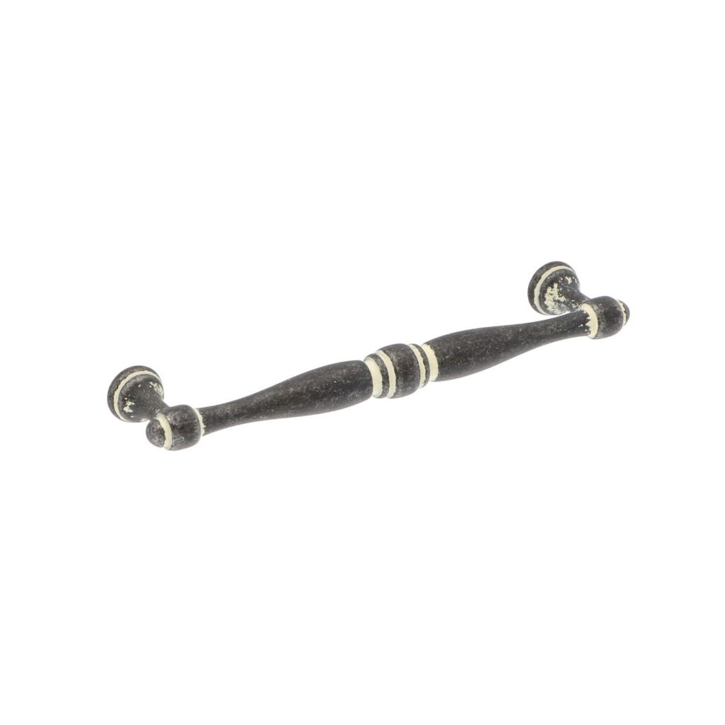 Poignée pour meubles en zamac Entraxe 128mm Ivoire rustique Lot de 6 - Beige, Zamak