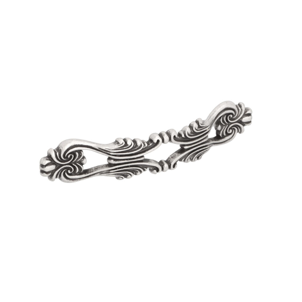 Poignée pour meubles en zamac Entraxe 96mm Vieil argent brillant Lot de 25 - Gris / argent, Zamak