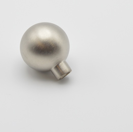 Bouton de meuble en zamac D 28 mm NICKELE BROSSE - Gris / argent, Zamak - imagine 2