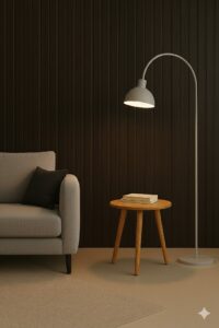 Panneau mural 3D en MDF massif Chene  Foncé satiné 2760 mm X 750 mm – Design ondulé SMOOTH WAVY – Revêtement décoratif intérieur  - Marron
