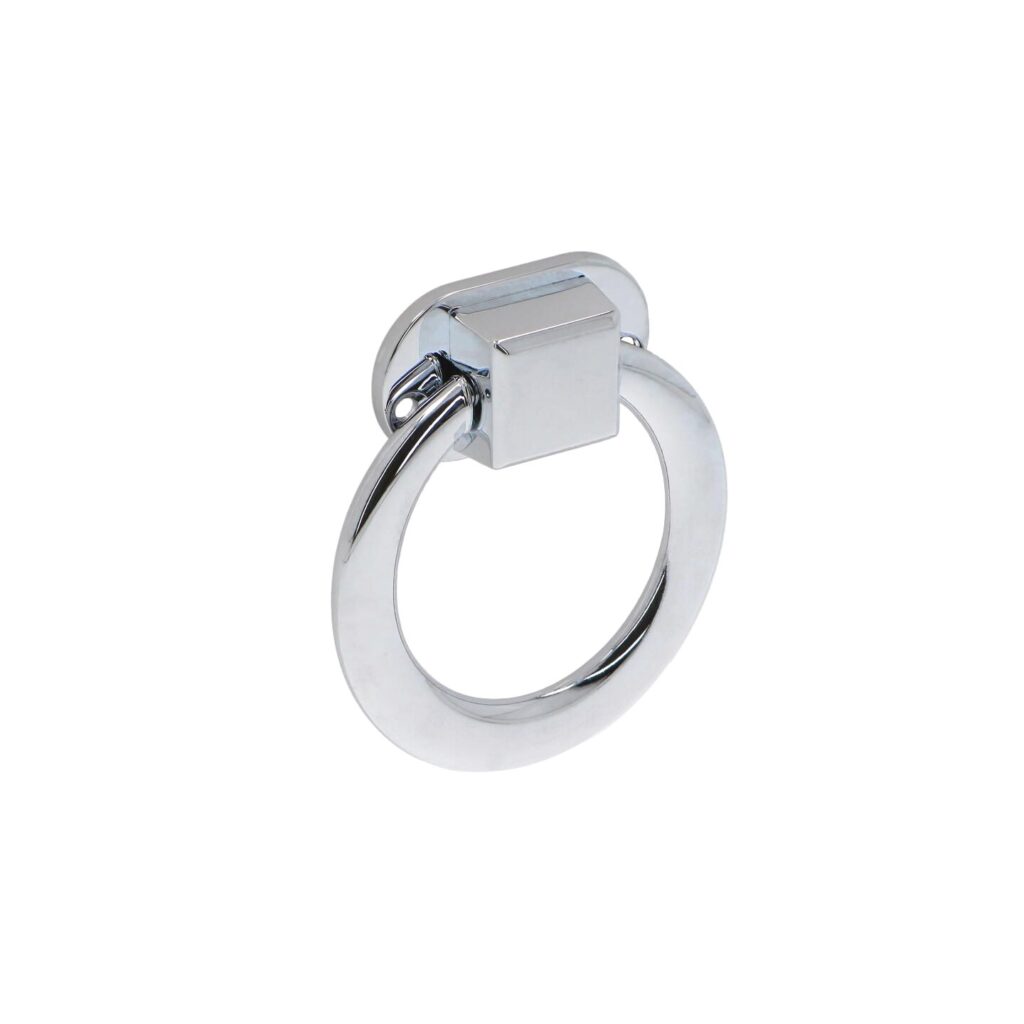 Poignée en zamac finition chrome poli. Ø90x20 mm. Élégante robuste et idéale pour chaises ou mobilier design. - Gris / argent, Zamak