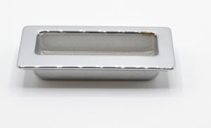 Poignée cuvette rectangulaire de meuble en zamac 80X36 mm CHROME ET ARGENT - Gris / argent, Laiton
