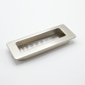 Poignée cuvette rectangulaire de meuble en zamac 113×42 mm NICKELÉ BROSSÉ – Gris / argent, Zamak