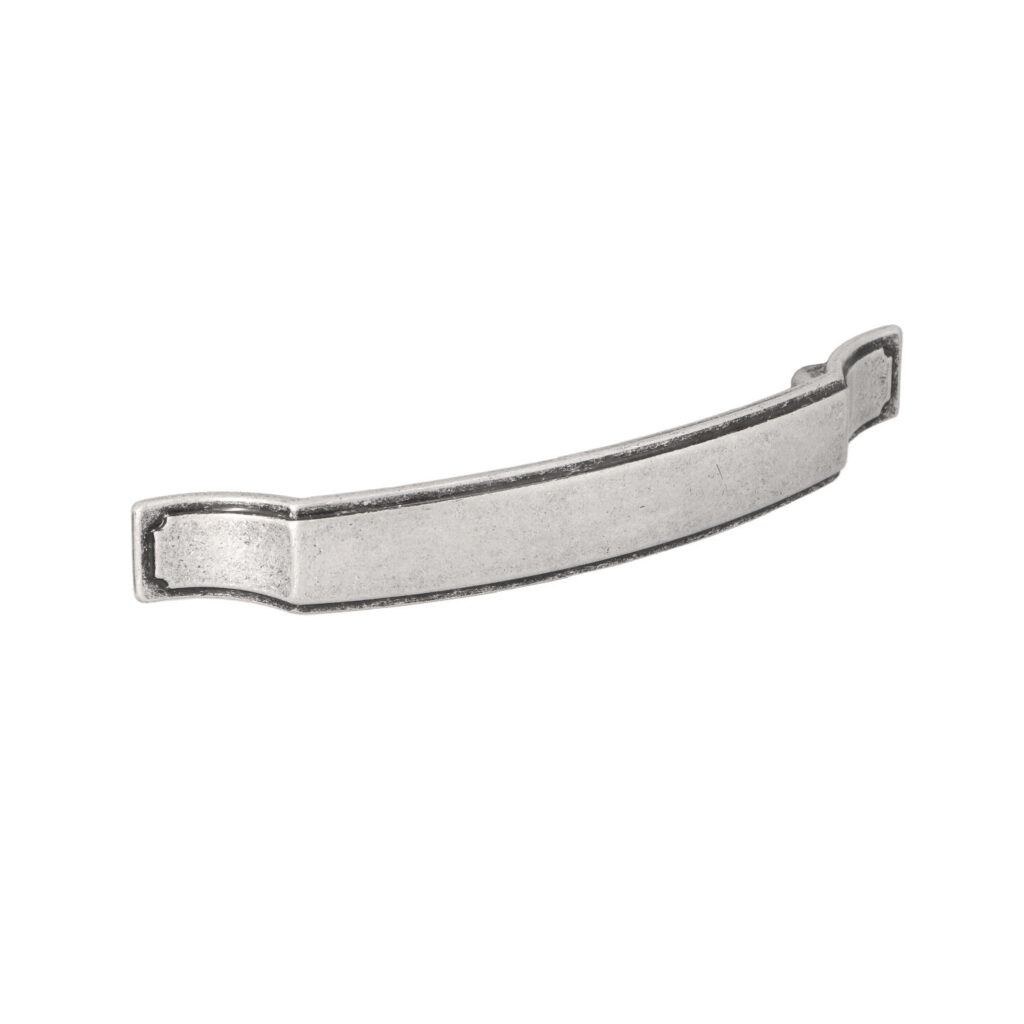 Poignée pour meubles en zamac Entraxe 128mm Vieil argent brillant Lot de 6 - Gris / argent, Zamak