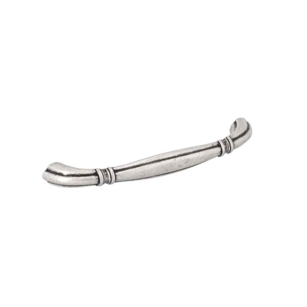 Poignée pour meubles en zamac Entraxe 128mm Vieil argent brillant Lot de 6 - Gris / argent, Zamak