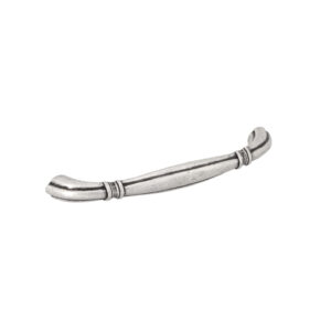 Poignée pour meubles en zamac Entraxe 128mm Vieil argent brillant Lot de 6 – Gris / argent, Zamak