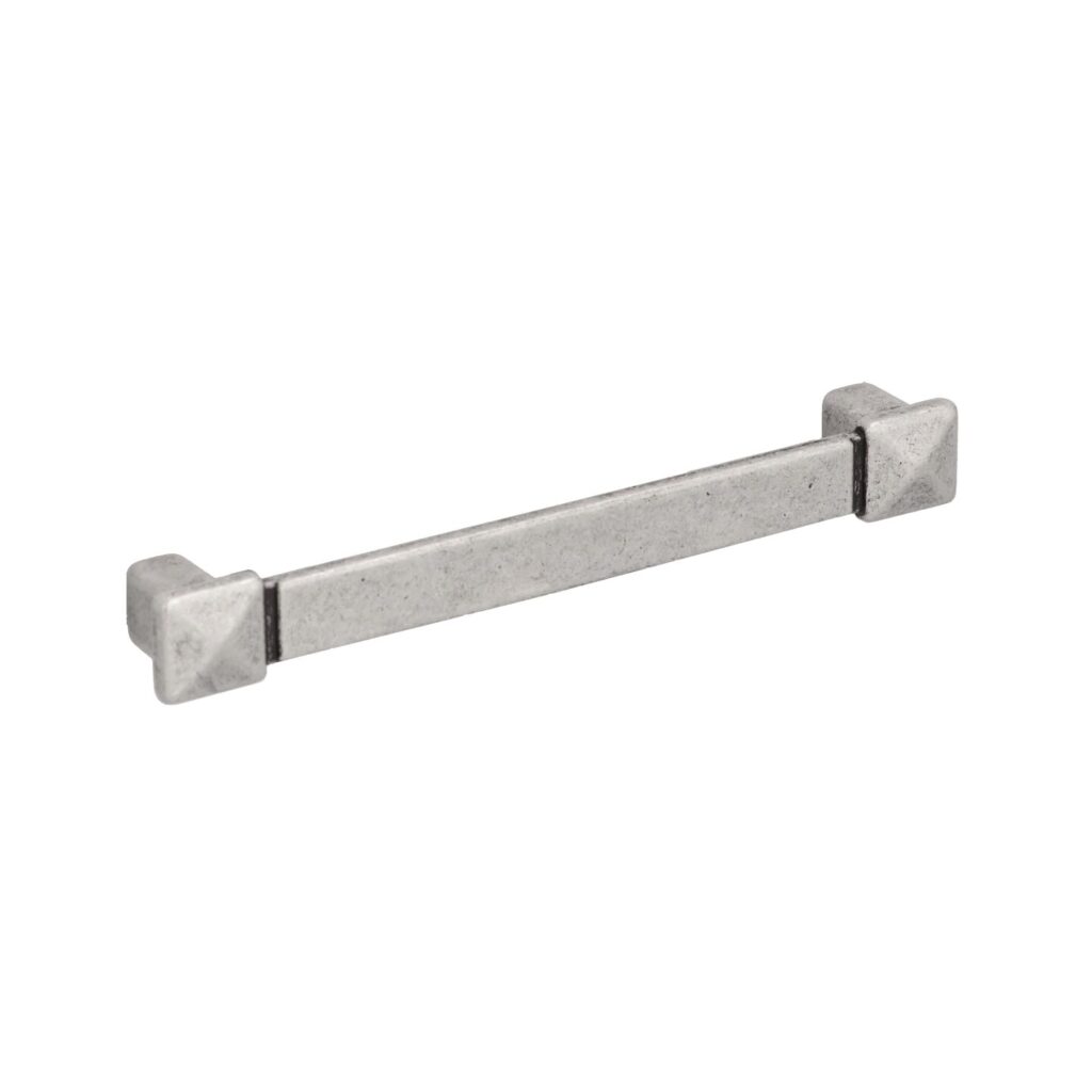 Poignée pour meubles en zamac Entraxe 128mm Vieil argent brillant Lot de 6 - Gris / argent, Zamak