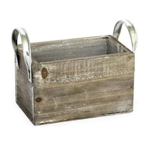 Porte 2 bouteilles, Poignée metal. - Marron, Bois