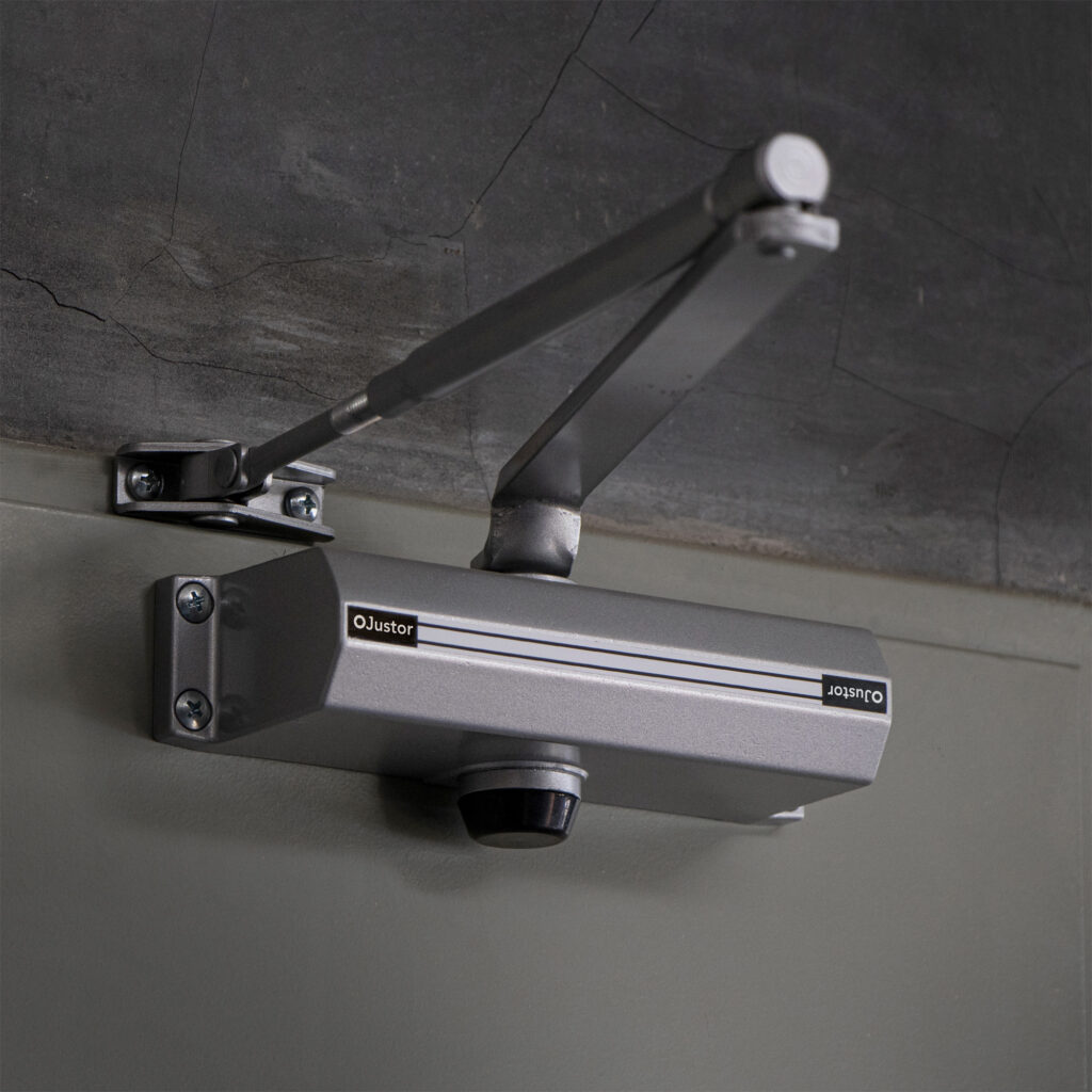Ferme portes haute performance premium, Force réglable de 4 à 5, corps en Aluminium argent. - Gris / argent